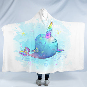 Cute Cartoon Unicorn Whale SWLM4285 Hooded Blanket