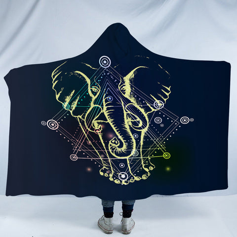 Image of Yellow Elephant Zodiac SWLM4289 Hooded Blanket
