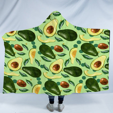 Image of Avocado Monogram Green Theme SWLM4294 Hooded Blanket