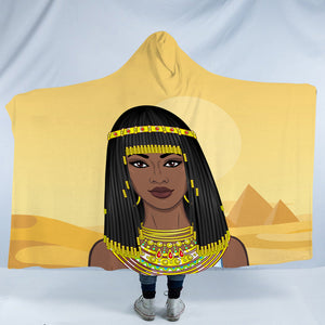 Egyptian Lady in Desert SWLM4303 Hooded Blanket