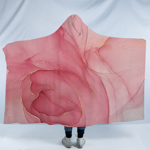 Image of Golden Splash Shade Of Pink SWLM4307 Hooded Blanket