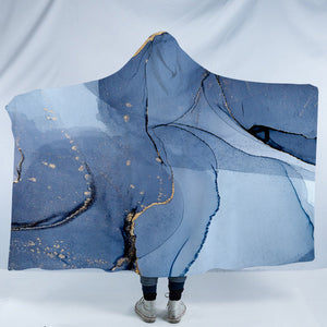 Golden Splash Shade Of Navy SWLM4309 Hooded Blanket