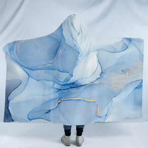 Golden Splash Shade Of Blue SWLM4310 Hooded Blanket