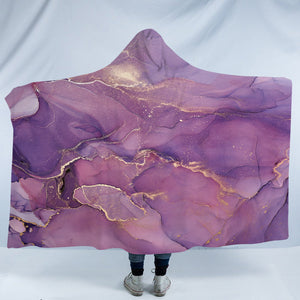 Golden Splash Shade Of Plum Purple SWLM4313 Hooded Blanket