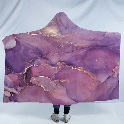 Image of Golden Splash Shade Of Plum Purple SWLM4313 Hooded Blanket