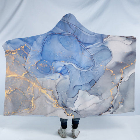 Image of Golden Splash Indigo Blue SWLM4314 Hooded Blanket