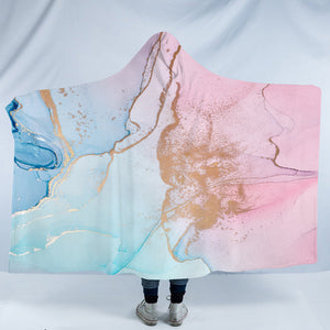 Golden Light Splash Blue & Pink SWLM4315 Hooded Blanket