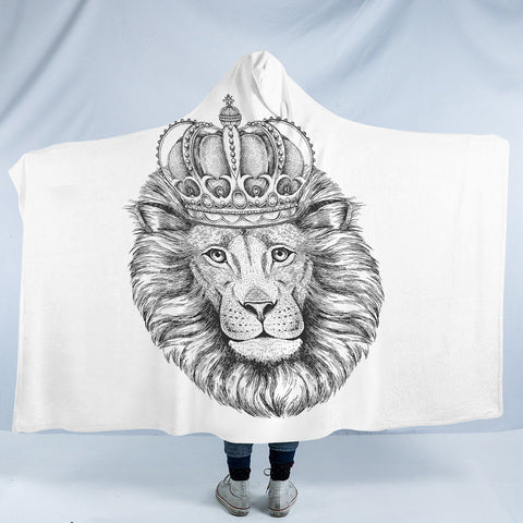 Image of B&W King Crown Lion SWLM4320 Hooded Blanket