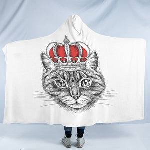 Royal King Crown Cat SWLM4321 Hooded Blanket