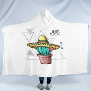 Westside Cartoon Cactus Triangle Illustration SWLM4325 Hooded Blanket