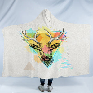Colorful Splash Vintage Deer Triangle SWLM4327 Hooded Blanket