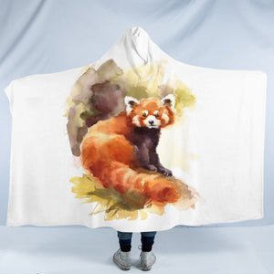 Watercolor Fox Painting SWLM4328 Hooded Blanket