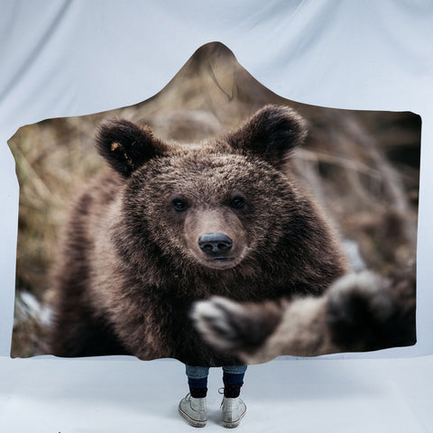 Image of Real Forest Black Bear SWLM4419 Hooded Blanket