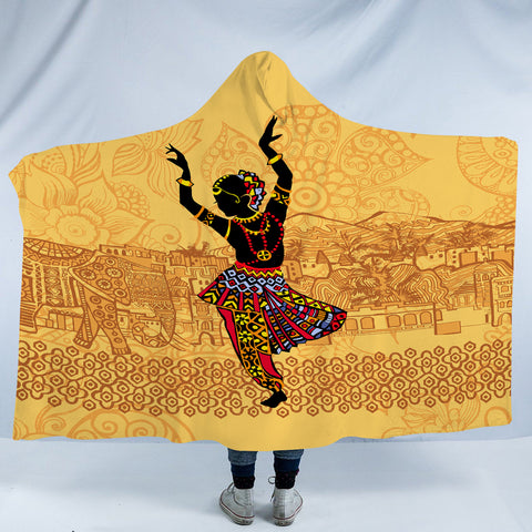 Image of Dancing Egyptian Lady In Aztec Clothes SWLM4426 Hooded Blanket