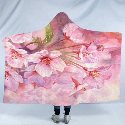 Image of Multi Lotus Pattern SWLM4431 Hooded Blanket