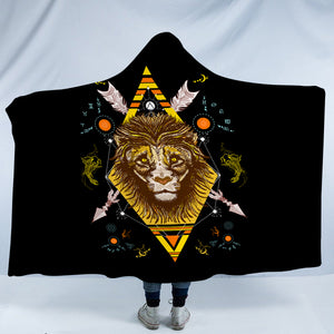 Vintage Lion Arrows Aztec Illustration SWLM4447 Hooded Blanket