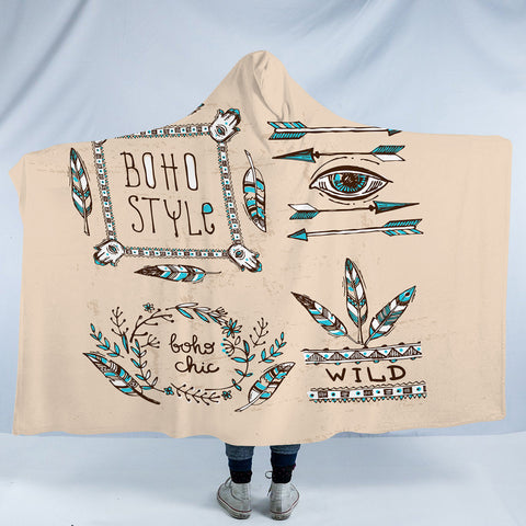 Image of Vintage Boho Style & Chic SWLM4452 Hooded Blanket