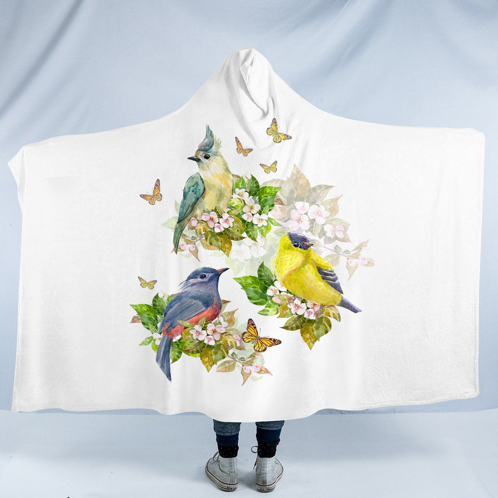 Sunbirds, Butterflies And Flowers SWLM4493 Hooded Blanket