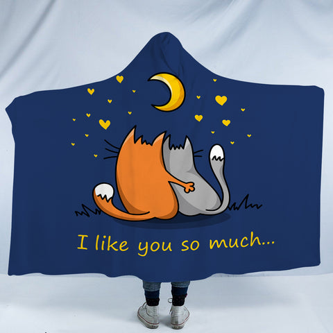 Image of Cute Cartoon I Like You So Much SWLM4494 Hooded Blanket