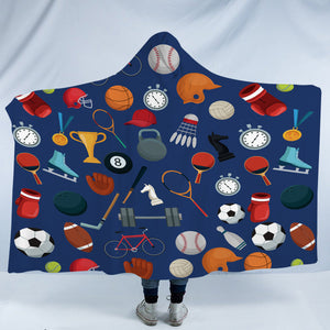 Sports Iconic Illustration SWLM4495 Hooded Blanket