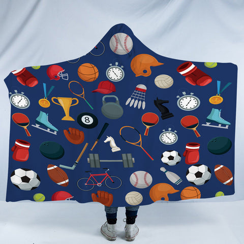 Image of Sports Iconic Illustration SWLM4495 Hooded Blanket