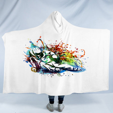 Image of Colorful Spray Skiing SWLM4498 Hooded Blanket