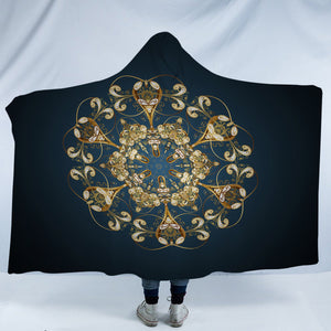 Royal Mandala Navy Theme SWLM4501 Hooded Blanket