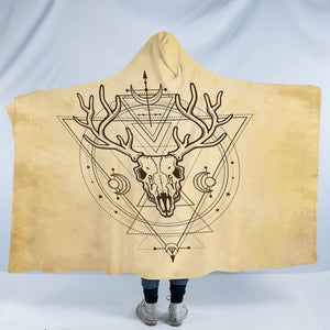 Vintage Deer Skull Zodiac SWLM4504 Hooded Blanket