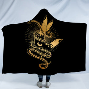 Golden Snake Rolling Up Hand SWLM4511 Hooded Blanket