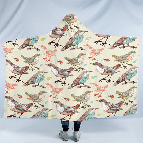 Image of Retro Sunbirds Old School Art SWLM4521 Hooded Blanket