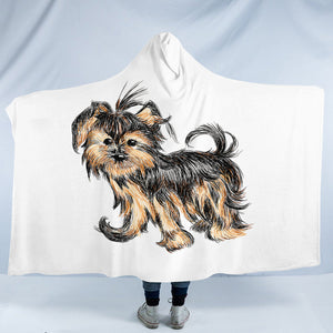 Retro Art Schnauzer Drawing SWLM4523 Hooded Blanket