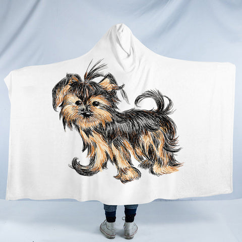 Image of Retro Art Schnauzer Drawing SWLM4523 Hooded Blanket