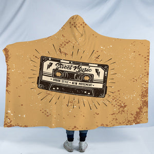 Retro Cassette Street Music SWLM4526 Hooded Blanket