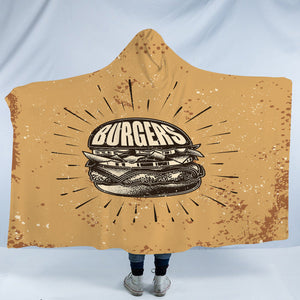 Retro Cheeseburger Sketch SWLM4528 Hooded Blanket