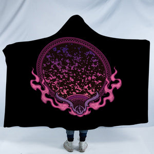Magic Dark Pink Fire Mirror SWLM4537 Hooded Blanket