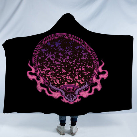 Image of Magic Dark Pink Fire Mirror SWLM4537 Hooded Blanket