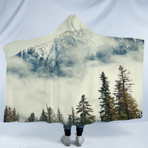 Pine Plants Fog Landscape SWLM4539 Hooded Blanket