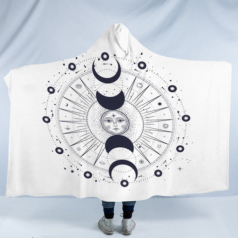 Image of Sun Face Moon Column Zodiac SWLM4544 Hooded Blanket