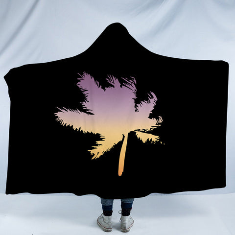 Image of Gradient Purple Yellow Coconut Plant Shape SWLM4546 Hooded Blanket