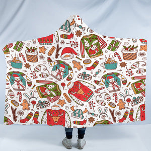 Cartoon Christmas Clothes & Presents SWLM4580 Hooded Blanket