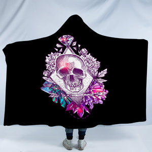 Vintage Skull Purple Diamon Sketch SWLM4584 Hooded Blanket