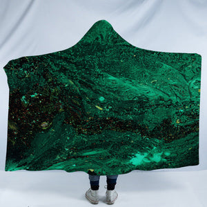 Dark Green Waves Theme SWLM4593 Hooded Blanket