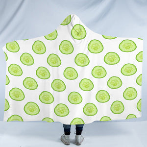 Multi Cucumber White Theme SWLM4594 Hooded Blanket