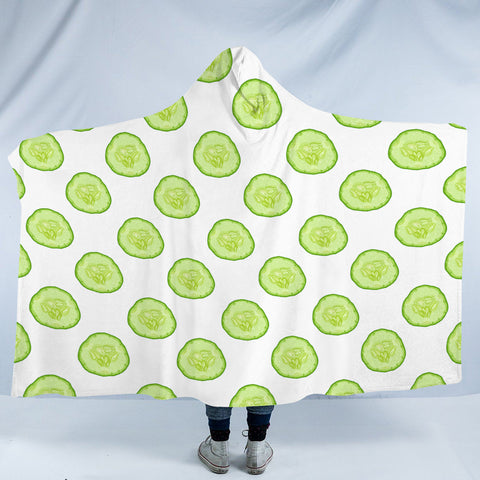 Image of Multi Cucumber White Theme SWLM4594 Hooded Blanket