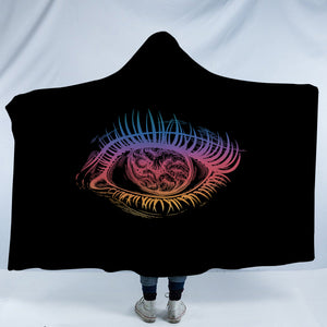 Colorful Eye Black Theme SWLM4601 Hooded Blanket