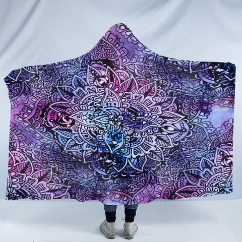 Image of Purple Mandala Matrix SWLM4646 Hooded Blanket