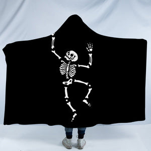 B&W Cute Skeleton SWLM4650 Hooded Blanket