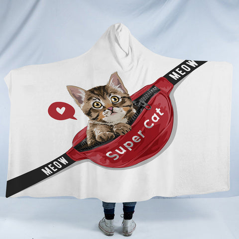 Image of Super Cute Cat SWLM4652 Hooded Blanket