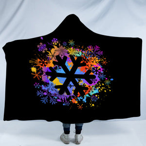 Colorful Spray Snowflake SWLM4655 Hooded Blanket