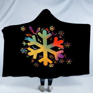 Colorful Snowflake Pattern SWLM4656 Hooded Blanket